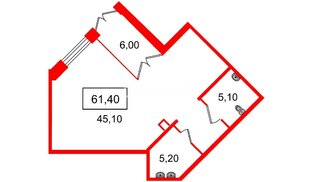 Помещение в ЖК Листва, 61.4 м², 1 этаж