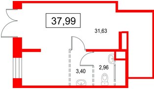 Помещение в ЖК Аквилон Солар, 37.99 м², 1 этаж