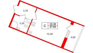 Квартира в ЖК Полис Лаврики, студия, 22.3 м², 8 этаж