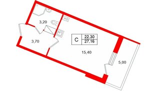 Квартира в ЖК Полис Лаврики, студия, 22.3 м², 4 этаж