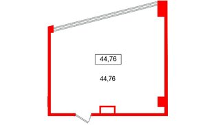 Помещение в ЖК «Арт Плаза», 44.76 м², 2 этаж
