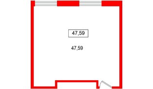 Помещение в ЖК «Арт Плаза», 47.59 м², 3 этаж