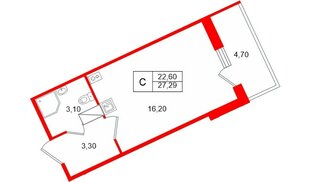 Квартира в ЖК Полис Лаврики, студия, 22.6 м², 8 этаж