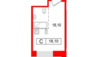 Апартаменты в ЖК Арт Плаза, студия, 18.1 м², 5 этаж