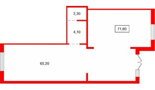 Помещение в ЖК Ю Гатчина, 71.6 м², 1 этаж