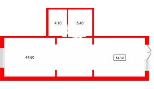 Помещение в ЖК Ю Гатчина, 54.1 м², 1 этаж