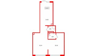 Помещение в ЖК Ю Гатчина, 89.99 м², 1 этаж