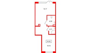 Помещение в ЖК Ю Гатчина, 44.43 м², 1 этаж