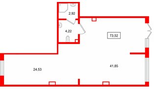 Помещение в ЖК Ю Гатчина, 73.52 м², 1 этаж