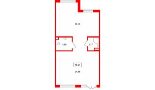 Помещение в ЖК Ю Гатчина, 78.21 м², 1 этаж