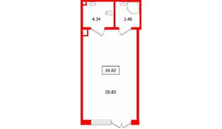 Помещение в ЖК Ю Гатчина, 34.62 м², 1 этаж