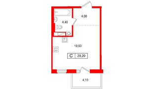 Квартира в ЖК «Янила Форест», студия, 29.2 м², 1 этаж