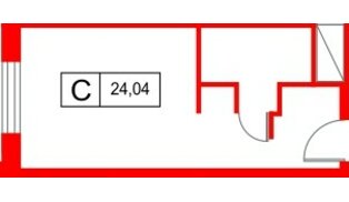 Апартаменты в ЖК Саан Московские ворота, студия, 24.04 м², 8 этаж
