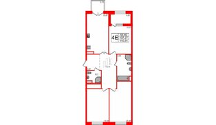 Квартира в ЖК Петровская доминанта, 3 комнатная, 111.9 м², 4 этаж
