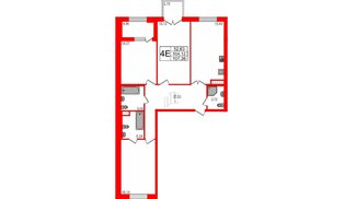 Квартира в ЖК Петровская доминанта, 3 комнатная, 108.3 м², 6 этаж