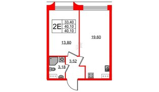 Апартаменты в ЖК Neopark, 1 комнатные, 40.2 м², 11 этаж