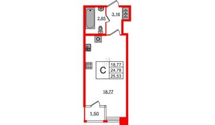 Квартира в ЖК FoRest Akvilon, студия, 25.2 м², 1 этаж