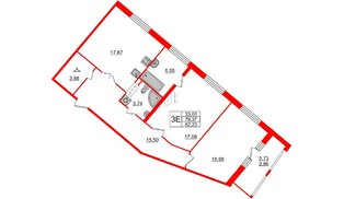 Квартира в ЖК Modum, 2 комнатная, 82.23 м², 6 этаж