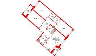Квартира в ЖК Modum, 3 комнатная, 100.2 м², 8 этаж