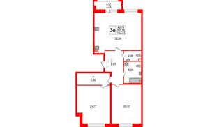 Квартира в ЖК Modum, 2 комнатная, 102.73 м², 2 этаж