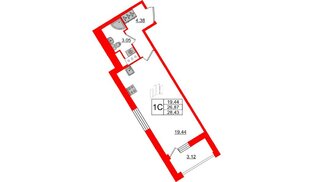 Квартира в ЖК Автограф в центре, студия, 26.87 м², 5 этаж