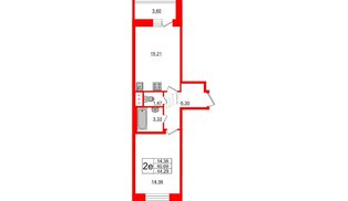 Квартира в ЖК «Северный», 1 комнатная, 40.69 м², 10 этаж