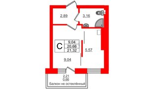 Квартира в ЖК Олимпия-3, студия, 21.32 м², 4 этаж