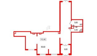 Помещение в ЖК Галактика, 111.8 м², 1 этаж