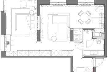 1-комн. кв. 56.9 м² 14/22 этаж