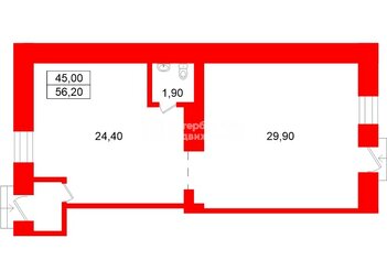 Торговое помещение  56м²