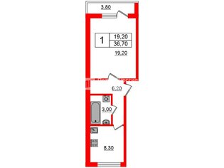 1-комн. кв. 36.7 м² 1/3 этаж