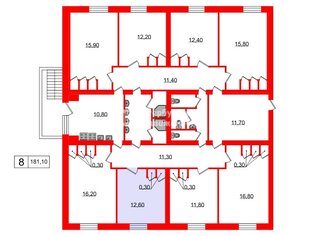 Комната 12.6 м² в 8-комн. кв. 4/9 этаж