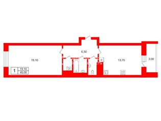  Квартира 45 кв.м. у метро Фрунзенская