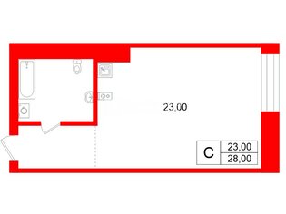Студия 30 м² 1/3 этаж