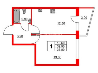 1-комн. кв. 32.9 м² 1/3 этаж