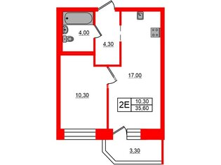 1-комн. кв. 35.6 м² 11/14 этаж