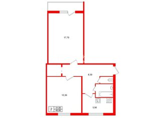 2-комн. кв. 49.8 м² 4/9 этаж