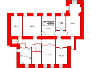 7-комн. кв. 214 м² 5/6 этаж