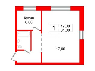 1-комн. кв. 31 м² 2/5 этаж