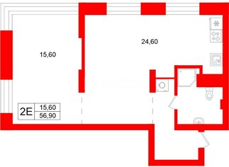 1-комн. кв. 56.9 м² 14/22 этаж