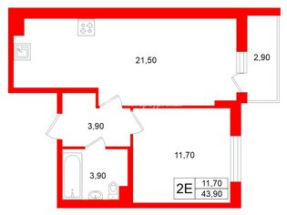 1-комн. кв. 41.6 м² 16/24 этаж