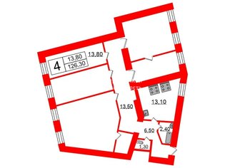 Комната 13.8 м² в 4-комн. кв. 3/4 этаж