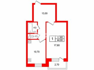  Квартира 44.9 кв.м.