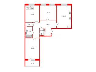 3-комн. кв. 106.1 м² 11/14 этаж