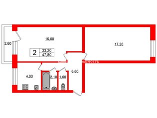 2-комн. кв. 47.8 м² 5/5 этаж