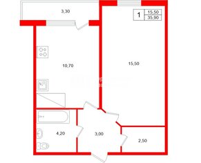 1-комн. кв. 35.9 м² 8/28 этаж