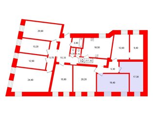 Комната 36.7 м² в 10-комн. кв. 5/5 этаж