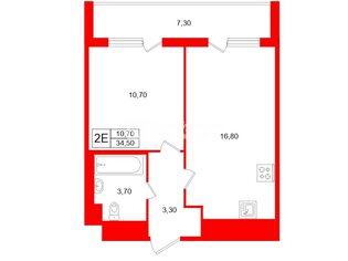  Квартира 34.5 кв.м. у метро Московская