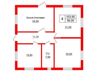 Жилой дом 103.9 м² в тер. ДНО Семейные ценности, д94