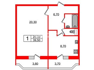  Квартира 39.5 кв.м. у метро Беговая